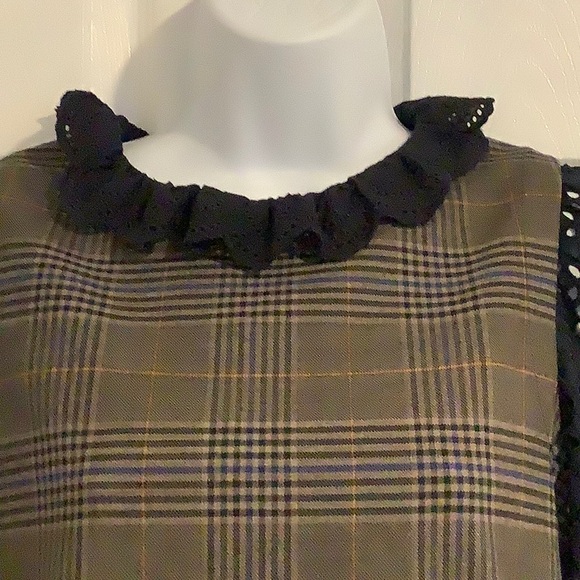 SEA Women’s Plaid/Navy Whimsigoth Y2K Preppy Academia School Girl Mini Dress - Picture 2 of 8